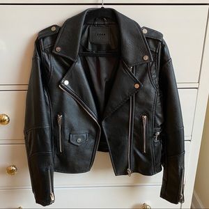 BLANKNYC Easy Rider Black Faux Leather Moto Jacket